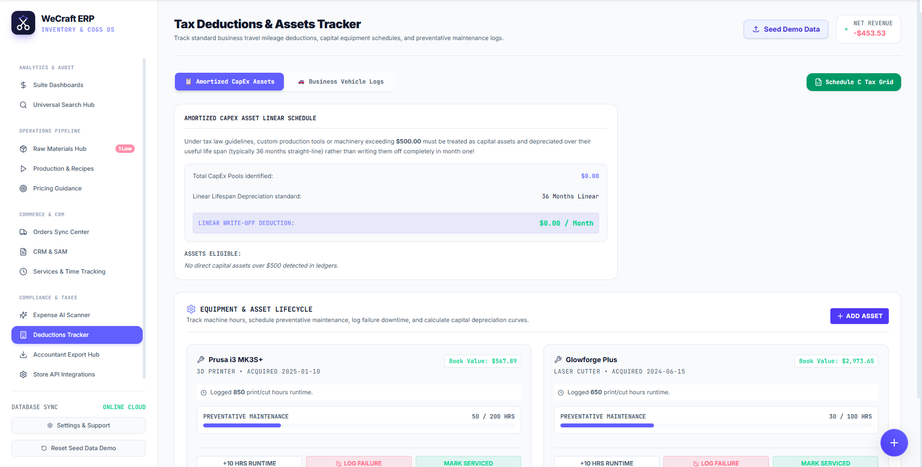 Tax Deductions & Assets Tracker