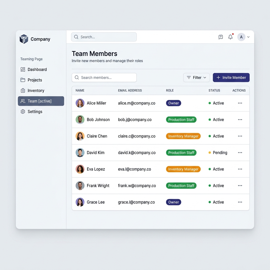 Team Management UI