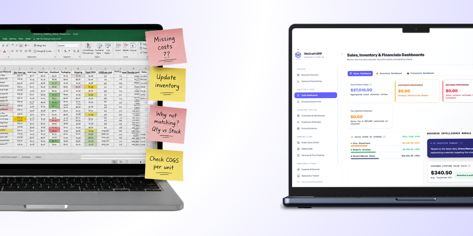 Vercos ERP Before and After